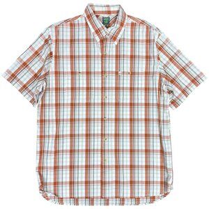 EUC Men's TIMBERLAND Plaid Short Sleeve Button Down Shirt‎ | Size Large